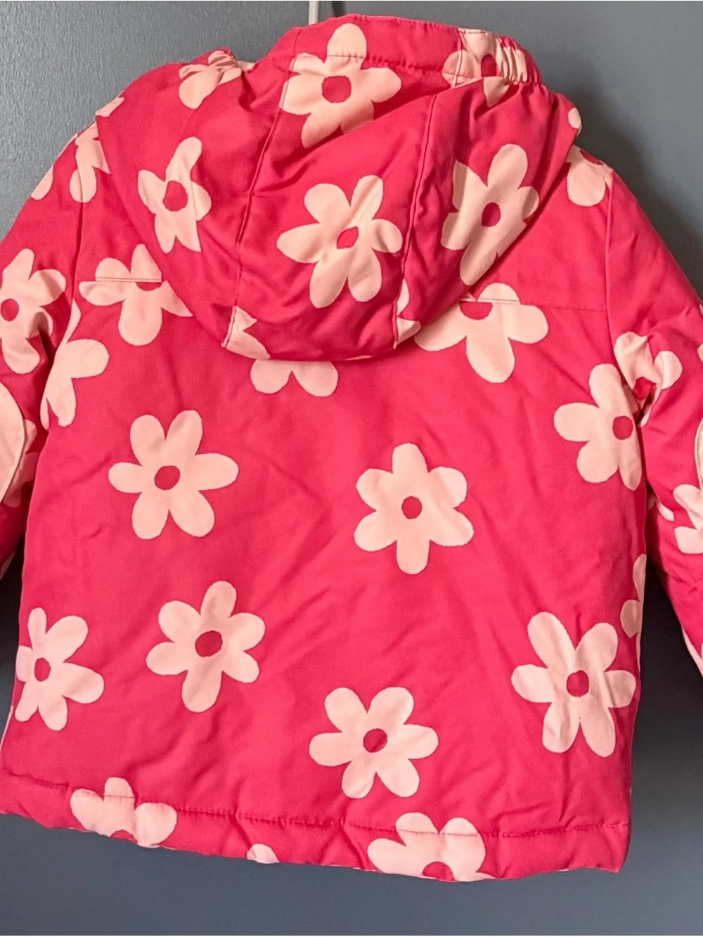 Cat & Jack Pink Floral Hooded Puffer Jacket